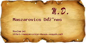 Maszarovics Dénes névjegykártya