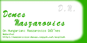 denes maszarovics business card